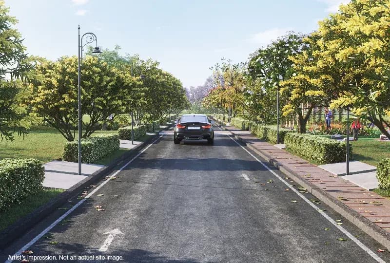 Godrej Aristocrat — Developer landscape render; not the offered unit or its garden view.