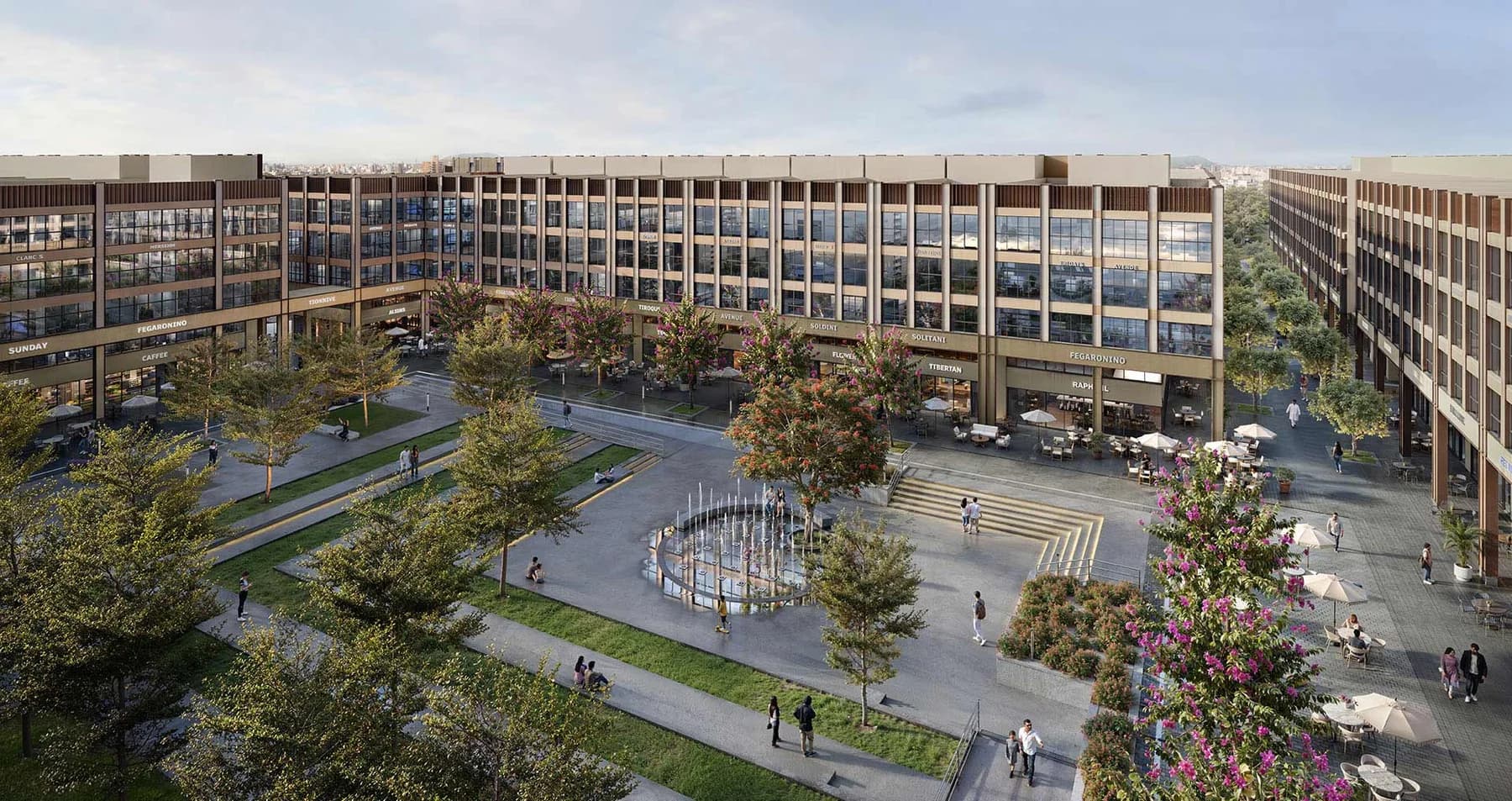 DLF Central 67 SCO development around the central plaza — artist's impression