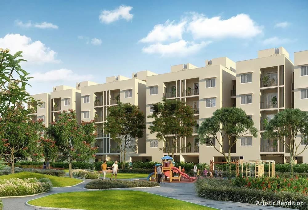 DLF Gardencity Enclave Phase 2 low-rise homes and landscaped garden — artist's impression