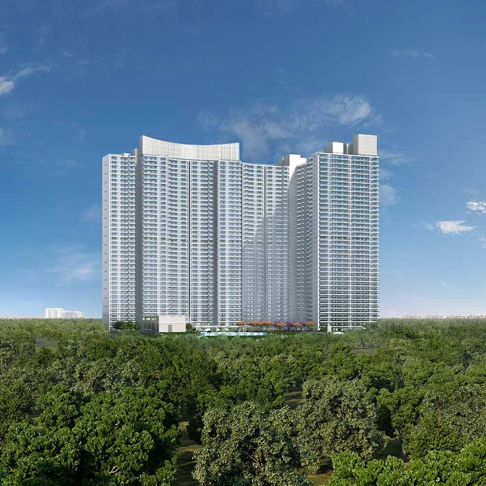 DLF One Midtown towers and landscaped setting — artist's impression