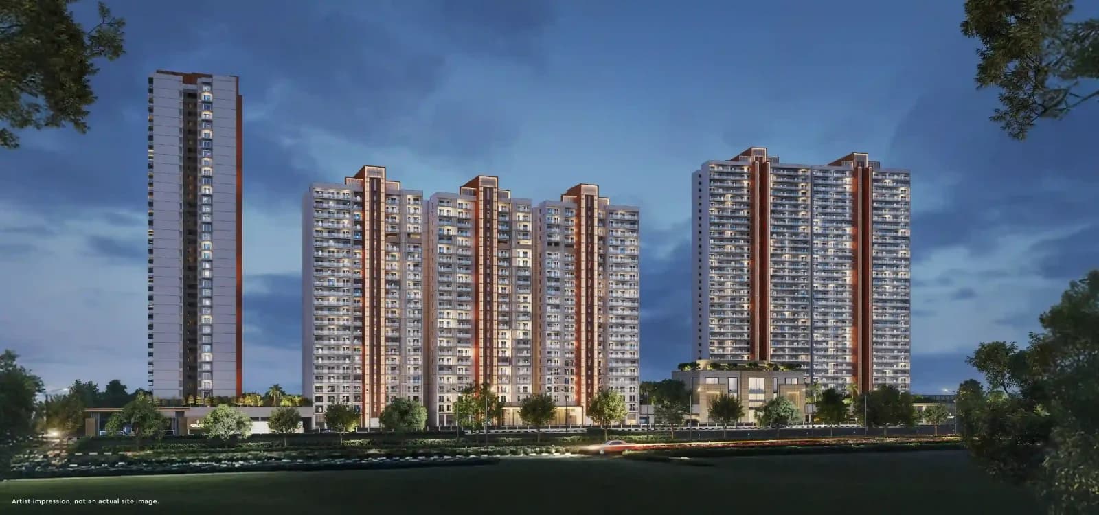 Godrej Arden residential towers and landscaped frontage — architectural impression