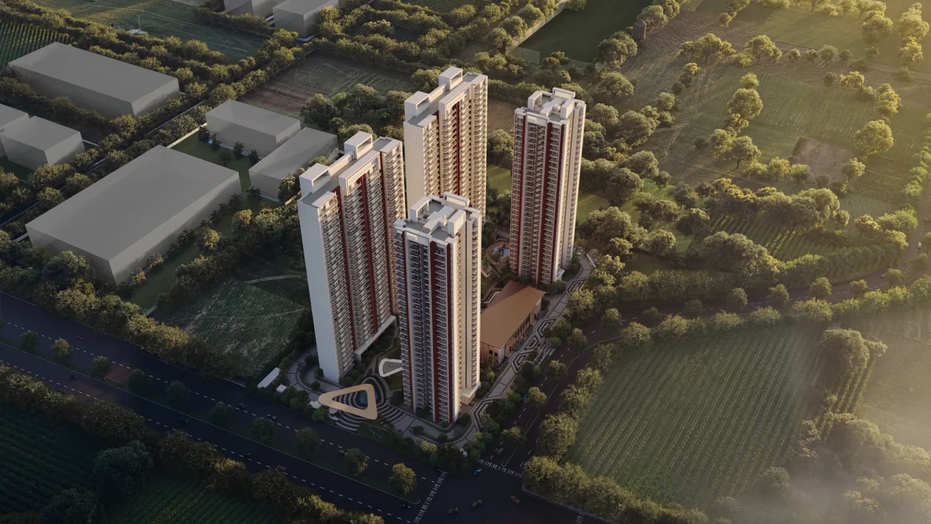 Gulshan Empire towers and landscaped grounds, artistic impression