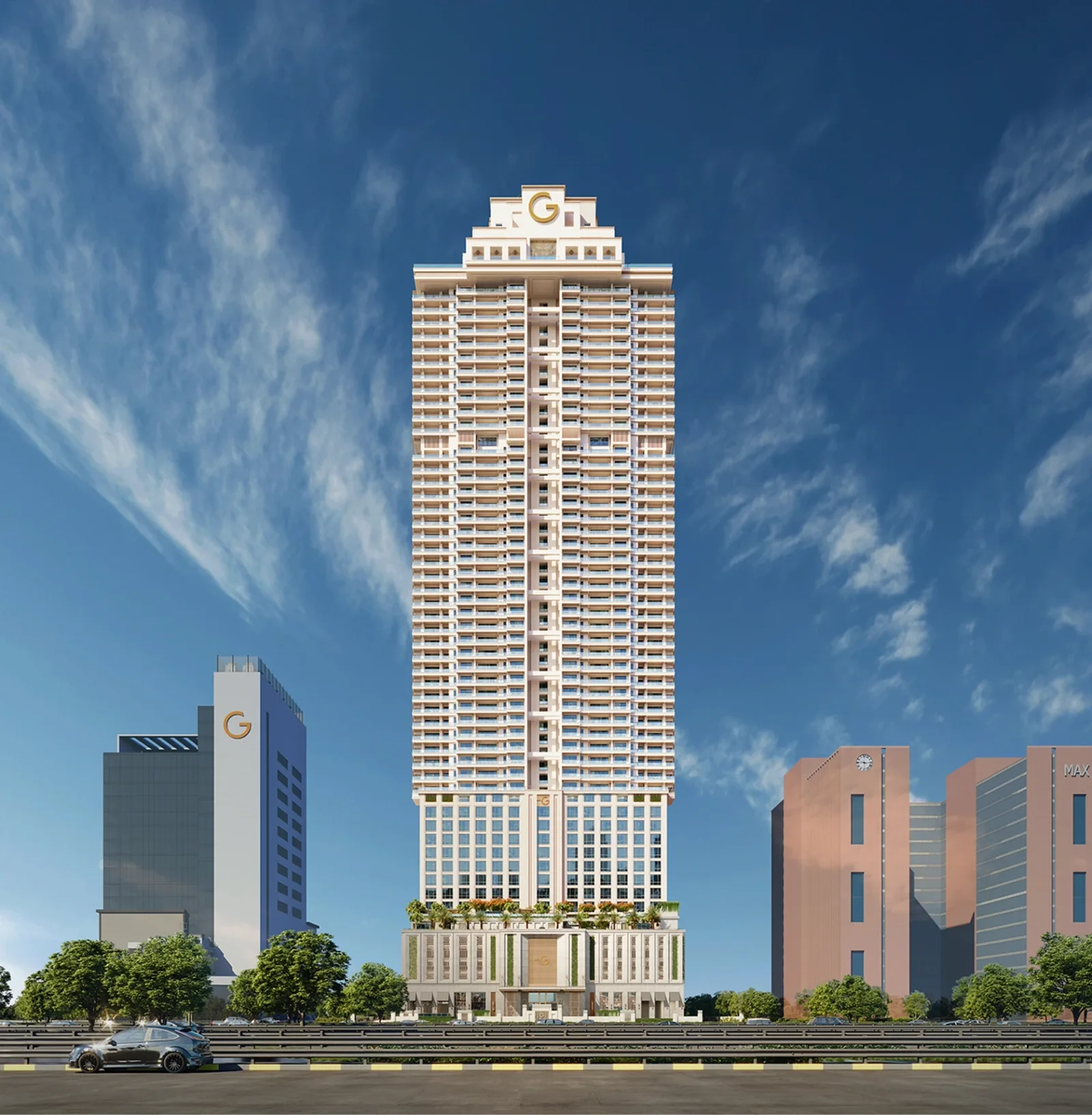 Taj Skyscape at The G: proposed tower elevation — artistic impression
