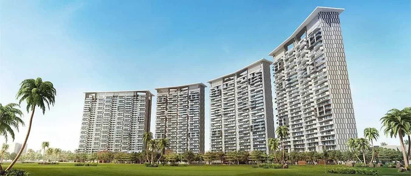 Prateek Canary: towers overlooking landscaped grounds — artistic impression