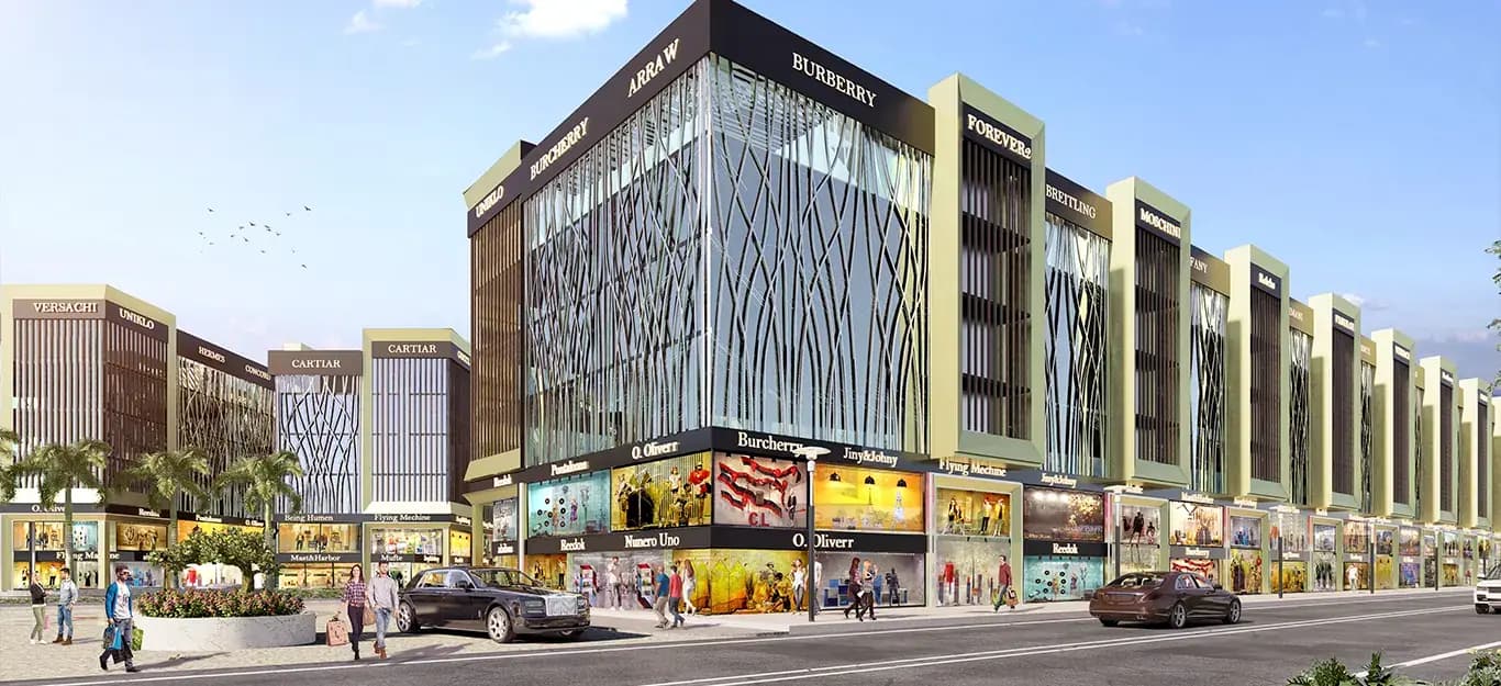 Signature Global SCO 36 commercial streetscape, developer artistic impression