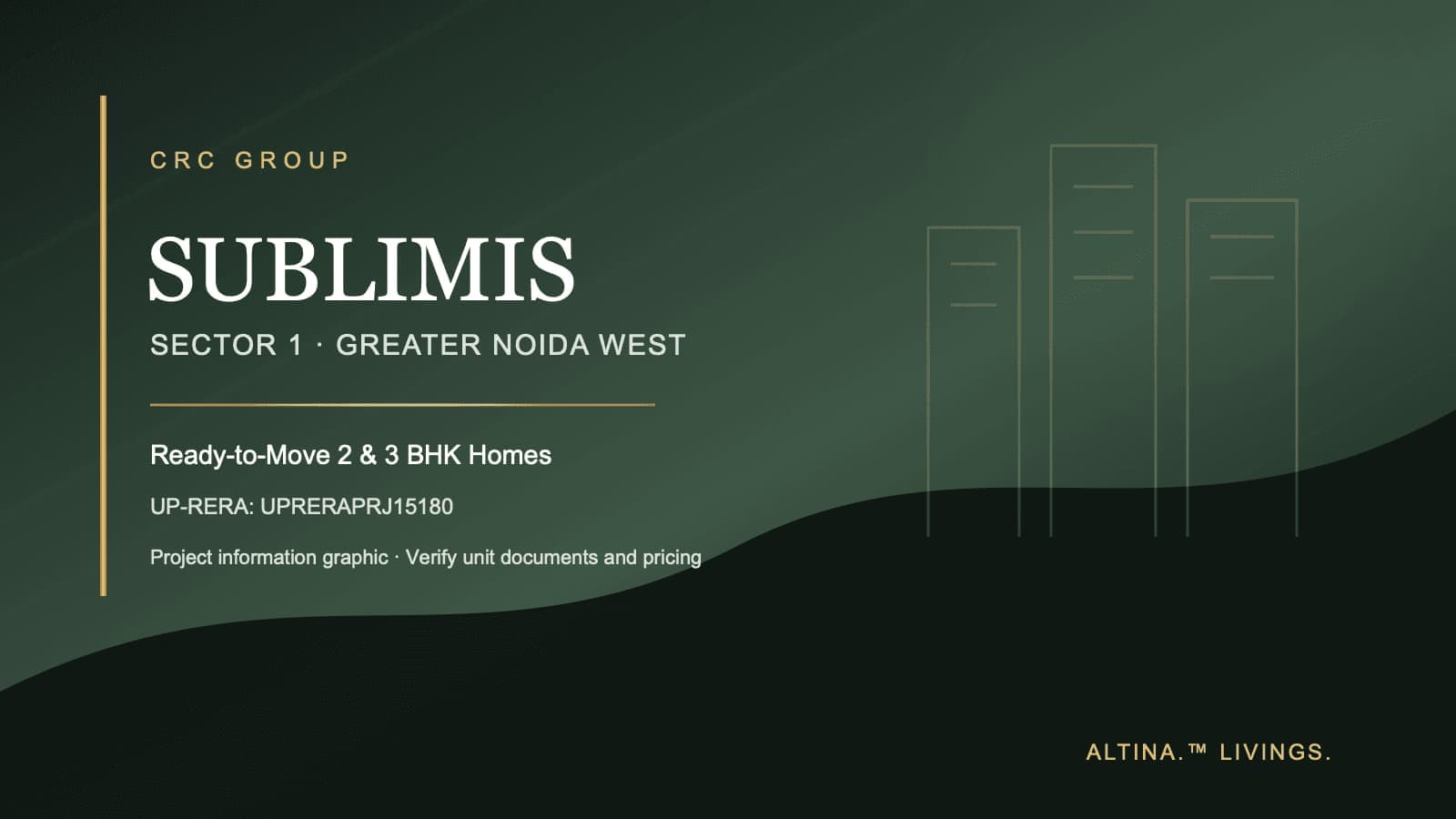 Altina editorial identity graphic for CRC Sublimis in Sector 1 Greater Noida West