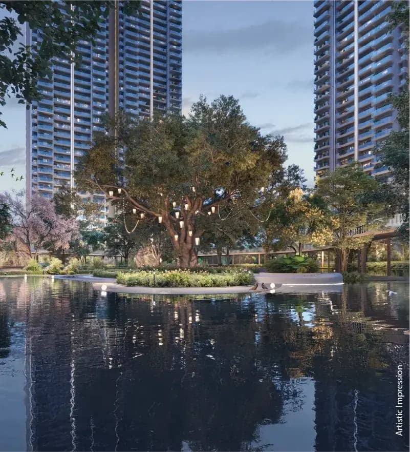 M3M Forestia West landscaped residences, developer artist's impression