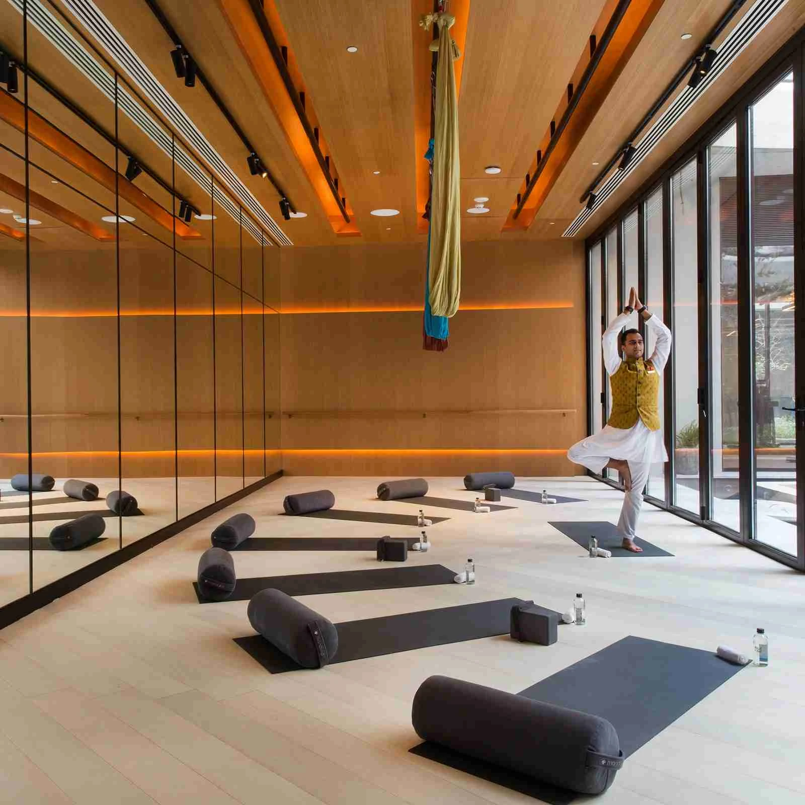 DLF The Camellias — residents' yoga studio — Residents' clubhouse reference, not the offered home. Membership, access and charges are governed by current terms.