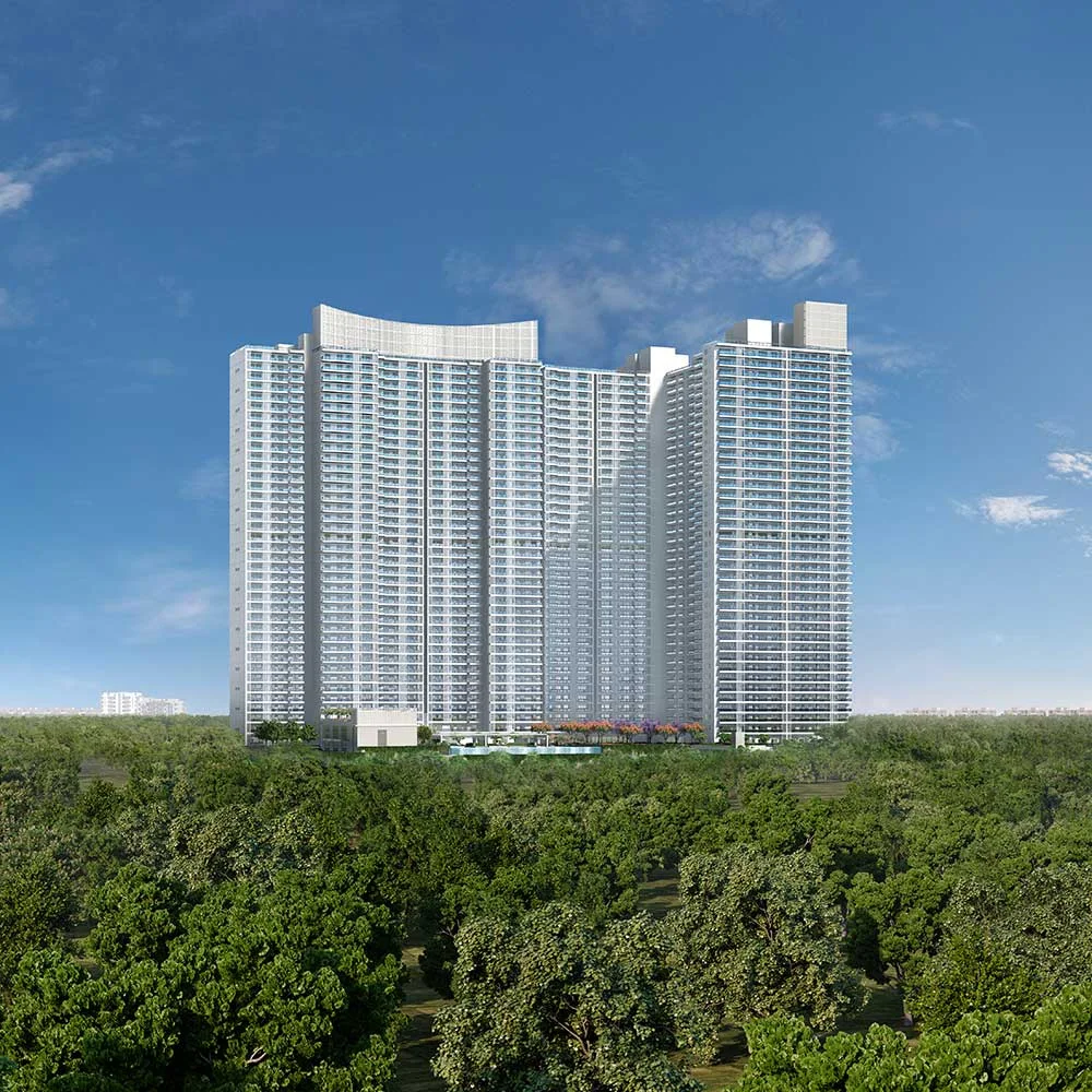 DLF One Midtown towers and landscaped setting — artist's impression