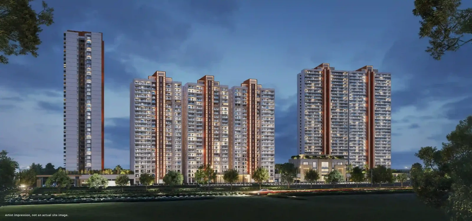 Godrej Arden residential towers and landscaped frontage — architectural impression